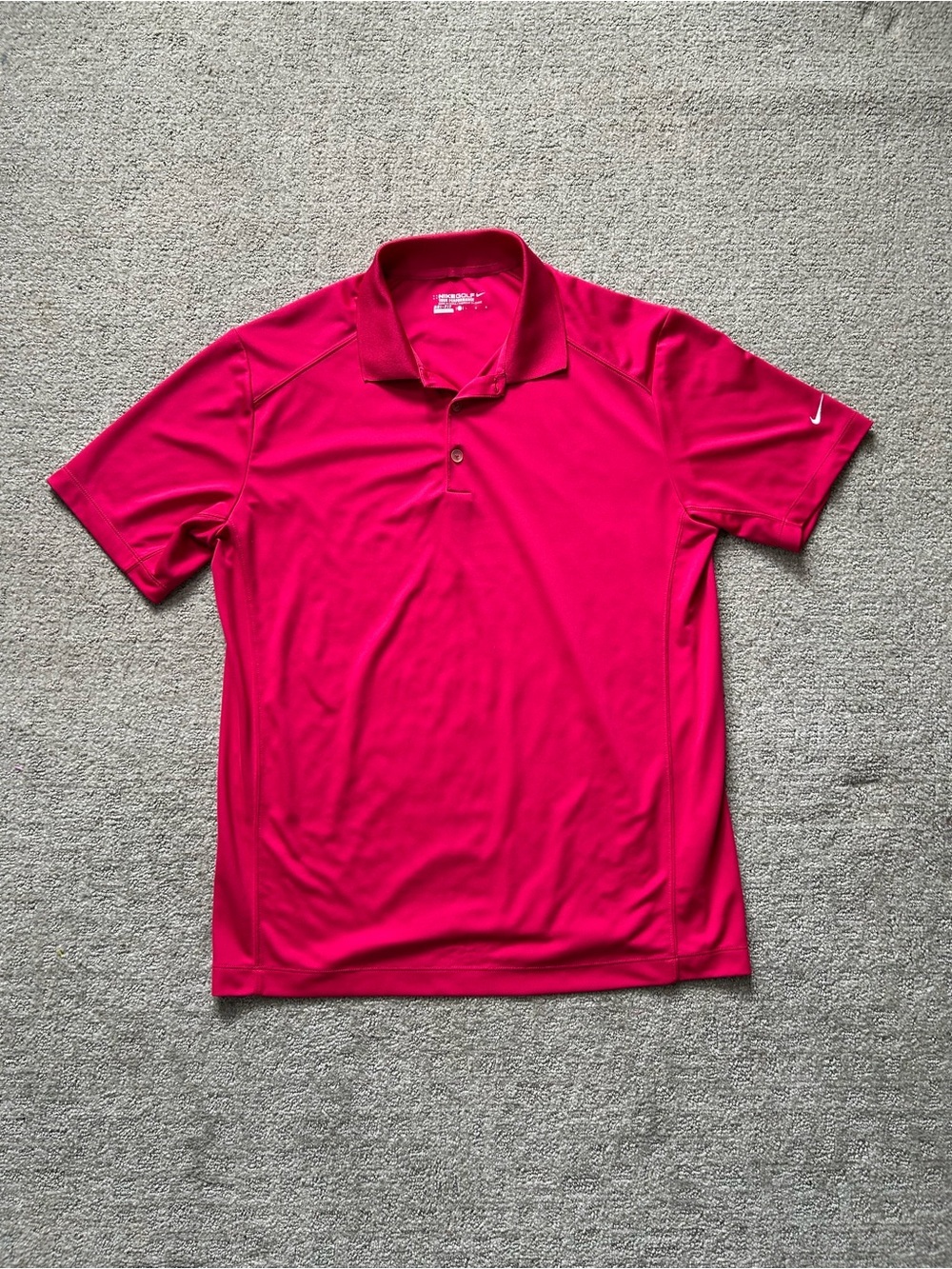Nike Golf Polo Shirt Mens Fuchsia Tour Performance Dri Fit Solid Casual - Size L